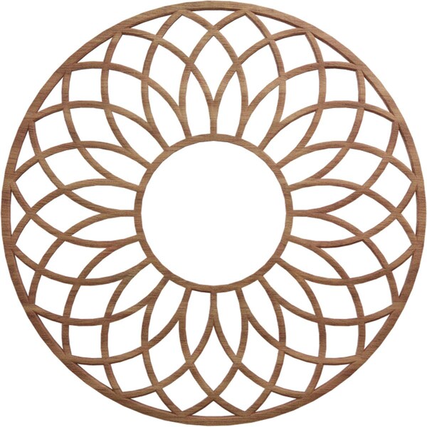 Ekena Millwork Cannes Wood Fretwork Pierced Ceiling Medallion, Walnut, 18"OD x 6 1/8"ID x 1/4"T CMWP18X18X0250CNWA - main